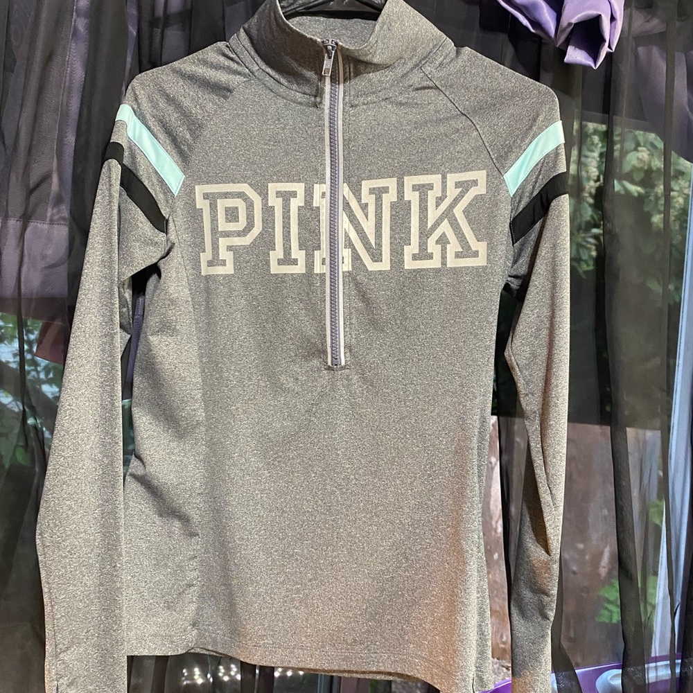 PINK half zip lightweight pullover hoodie
